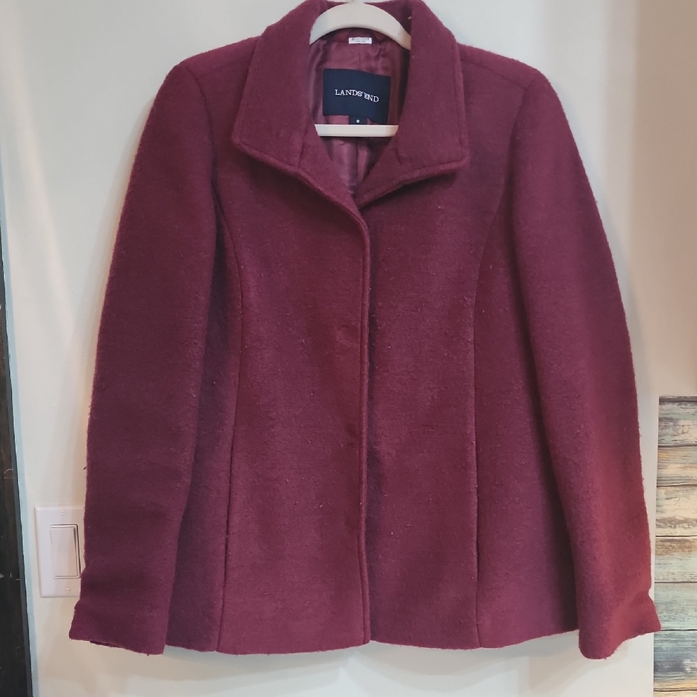 Lands' End Women's Deep Mauve Wool Coat